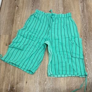 Free People Size SP Green Striped Women Shorts